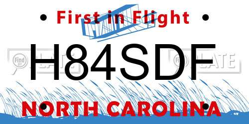 H84SDF North Carolina License Plate