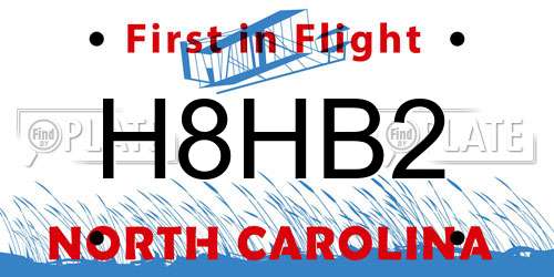 H8HB2 North Carolina License Plate