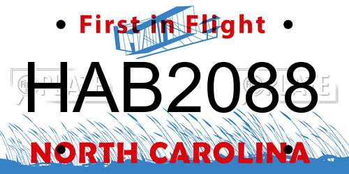 HAB2088 North Carolina License Plate