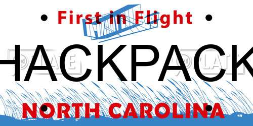 HACKPACK North Carolina License Plate
