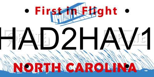 HAD2HAV1 North Carolina License Plate