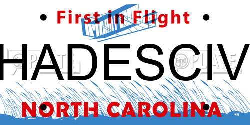 HADESCIV North Carolina License Plate