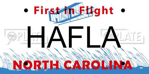 HAFLA North Carolina License Plate