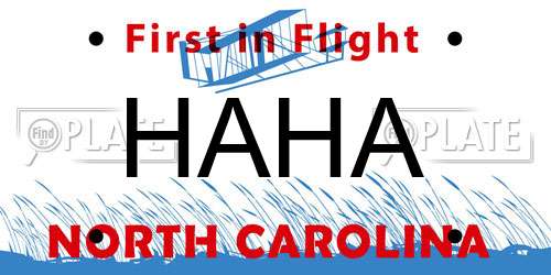 HAHA North Carolina License Plate