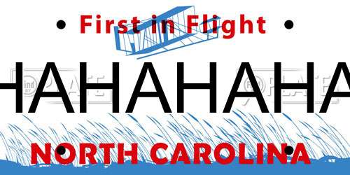 HAHAHAHA North Carolina License Plate