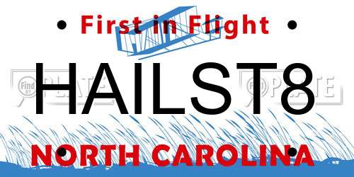 HAILST8 North Carolina License Plate