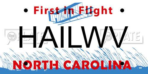 HAILWV North Carolina License Plate