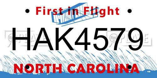 HAK4579 North Carolina License Plate