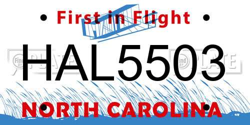 HAL5503 North Carolina License Plate