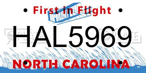 HAL5969 North Carolina License Plate
