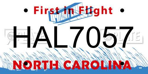 HAL7057 North Carolina License Plate