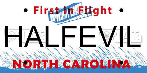 HALFEVIL North Carolina License Plate