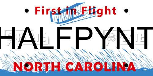 HALFPYNT North Carolina License Plate