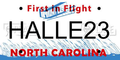 HALLE23 North Carolina License Plate