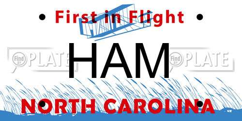 HAM North Carolina License Plate