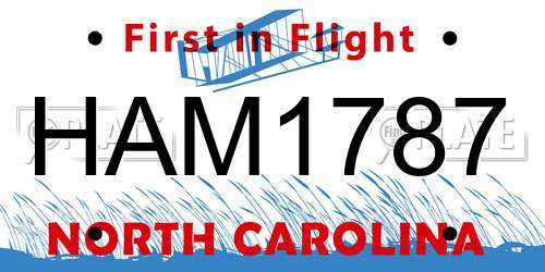 HAM1787 North Carolina License Plate