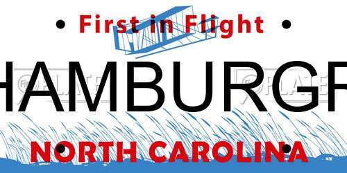 HAMBURGR North Carolina License Plate