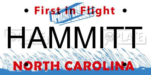 HAMMITT North Carolina License Plate