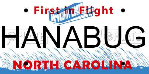 HANABUG North Carolina License Plate