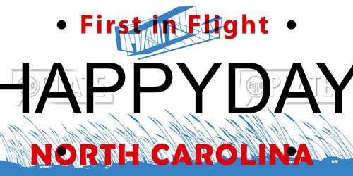 HAPPYDAY North Carolina License Plate