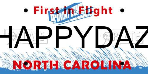HAPPYDAZ North Carolina License Plate