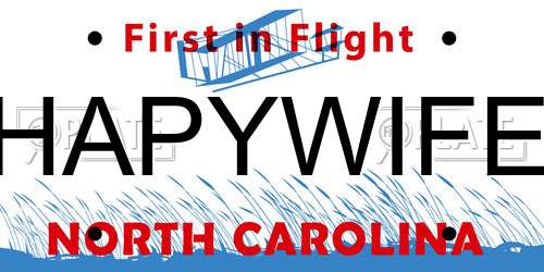 HAPYWIFE North Carolina License Plate