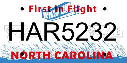HAR5232 North Carolina License Plate