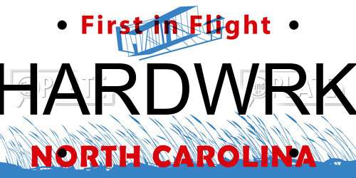 HARDWRK North Carolina License Plate