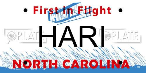 HARI North Carolina License Plate