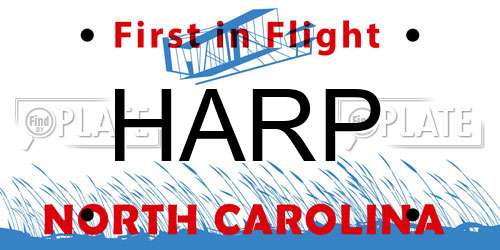HARP North Carolina License Plate