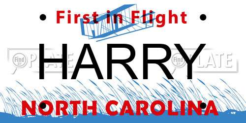 HARRY North Carolina License Plate