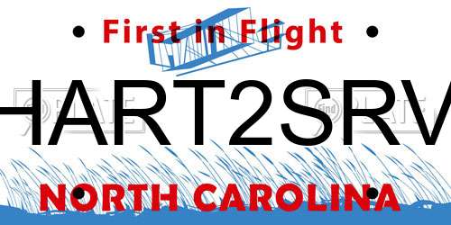 HART2SRV North Carolina License Plate