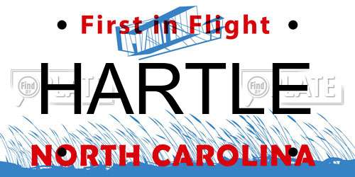 HARTLE North Carolina License Plate