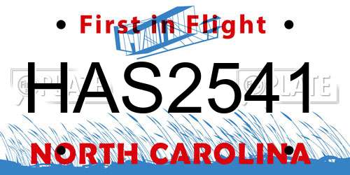 HAS2541 North Carolina License Plate