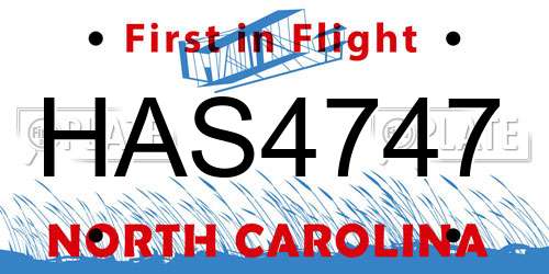 HAS4747 North Carolina License Plate