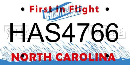 HAS4766 North Carolina License Plate