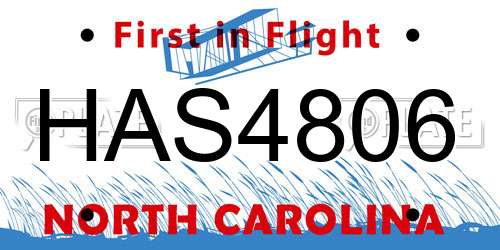 HAS4806 North Carolina License Plate
