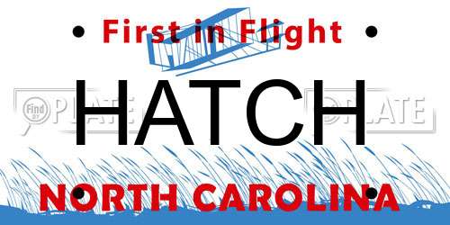 HATCH North Carolina License Plate