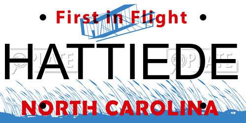 HATTIEDE North Carolina License Plate