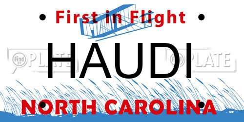 HAUDI North Carolina License Plate
