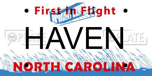 HAVEN North Carolina License Plate