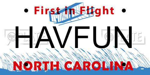 HAVFUN North Carolina License Plate