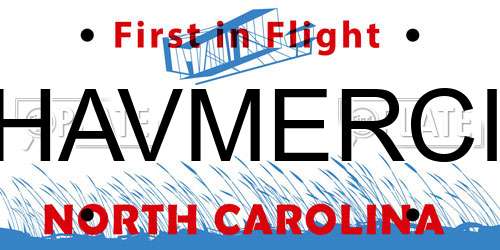 HAVMERCI North Carolina License Plate