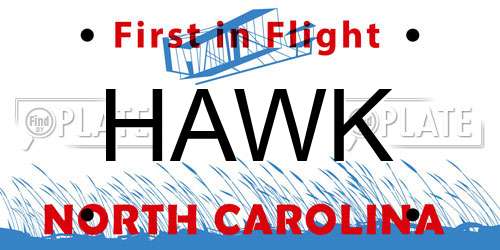 HAWK North Carolina License Plate