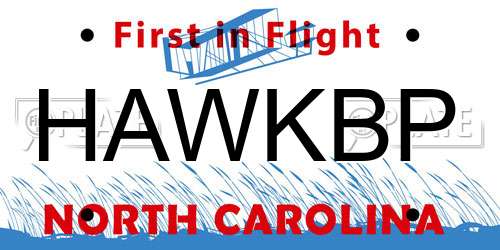 HAWKBP North Carolina License Plate