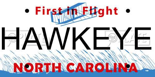 HAWKEYE North Carolina License Plate