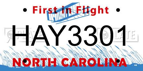 HAY3301 North Carolina License Plate