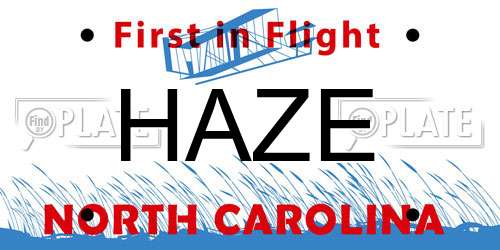 HAZE North Carolina License Plate