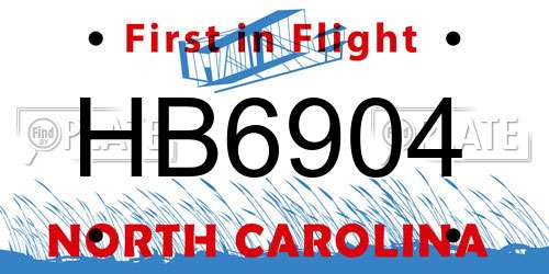 HB6904 North Carolina License Plate