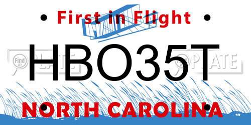 HBO35T North Carolina License Plate